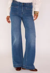 Джинсы-Сигареты tresse большого размера Maison 123, Stone Used