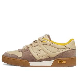Кроссовки match low top suede 'yellow beige' Fendi, желтый