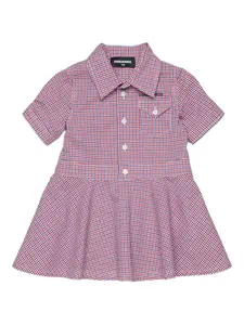 Клетчатое платье с короткими рукавами Dsquared2 Kids, красный