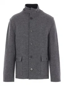 Куртка с высоким воротником из чистой шерсти Diomene, серый