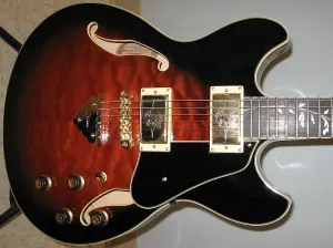 Электрогитара Ibanez AS93QMSP-DBS Artcore Expressionist с полупустым корпусом - 2025 - Темно-коричневый санберст