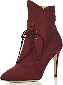 Женские модные ботильоны FSJ с острым носком, на шнуровке, на высоком каблуке-кубике с молнией, размеры 4-15 US, Wine-Satin