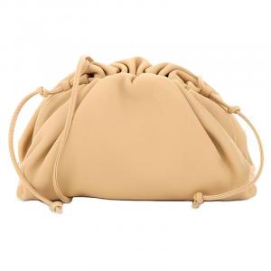 Bottega Veneta Кожаная сумка через плечо из телячьей кожи Облачная сумка Мини-клатч женский абрикосовый