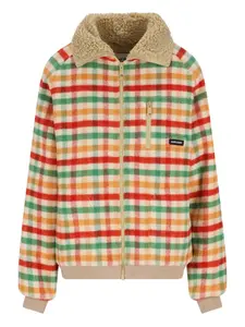 Флисовая куртка в клетку MIU MIU, нейтральный