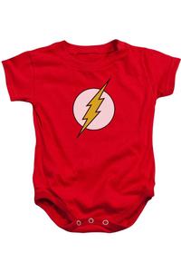 Детский комбинезончик с логотипом Флэша из комиксов DC Gildan, красный