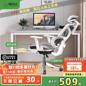 Эргономичный стул Yipinhui с поясничной поддержкой, компьютерное кресло для дома, игровое кресло для длительного сидения, офисное кресло с откидывающейся спинкой и 6D механическими подлокотниками - Dawn Gray, нейлоновые ножки, ролики Level 4