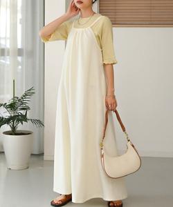 Платье-комбинация с воротником-халтером из ткани понте