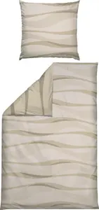 Двустороннее постельное белье бежевое 1x 155x220 см + 1x 80x80 см Erwin Müller