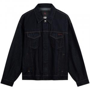 Calvin Klein Весенний праздничный красный малиновый джинсовый пиджак мужской джинсовый синий черный, WDP-Denim Blue Black