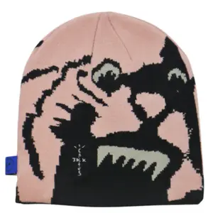 Travis Scott Фрагментный вязаный колпак Cactus Jack, Black Pink