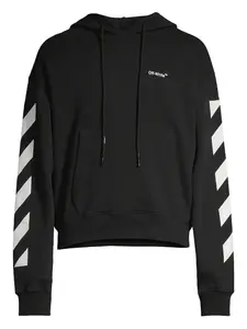 Худи в диагональную полоску Off-White, черный