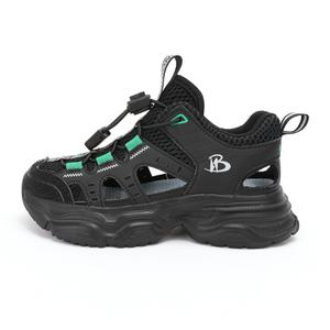 Нескользящие, дышащие, быстросохнущие детские сандалии для детей SHIBU, черный/зеленый