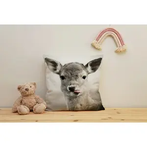 Подушка queence Rehkitz с наволочкой с HD премиум-печатью, без запаха, 40x40 см Queence, Braun + bedruckt