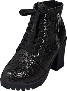 Женские ботильоны на толстой средней подошве, с шнуровкой, круглый носок, платформенные ботинки, однотонные, универсальные, удобные, армейские ботинки Generic, Al Black