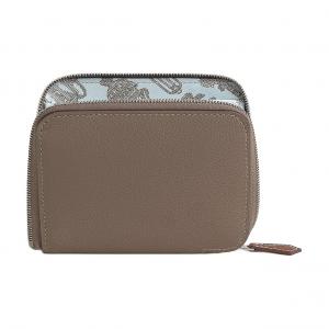 HERMES Шёлковый кошелёк Evercolor из телячьей кожи с отделкой Barénia для женщин бежевый