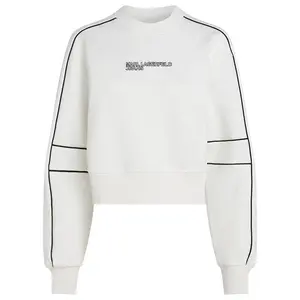 Толстовка Karl Lagerfeld Relaxed Crop Piping, белый