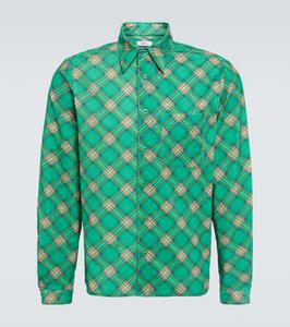 Рубашка из хлопкового вельвета в клетку ERL, Erl Green Plaid