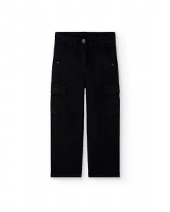 брюки карго из саржи с карманами Boboli, черный