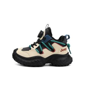 Износостойкие низкие детские повседневные кроссовки Black Green Kids' Jeep, черный/зеленый/бежевый