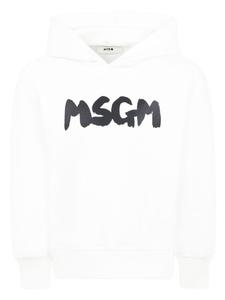 MSGM Kids худи с логотипом, белый