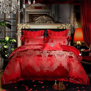 HAMMYKOTI Комплект постельного белья сатин хлопок жаккард красный классический узор пейсли Multicolour