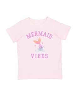 Футболка с коротким рукавом "Mermaid Vibes" для девочек - малышки, маленькие дети, подростки Sweet Wink, розовый