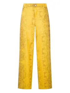 Прямые джинсы с принтом Roberto Cavalli, желтый