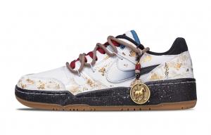 Nike Мужские термокроссовки для скейтбординга Full Force Yulong San Taizi Thermal Low top, белый с золотыми вставками