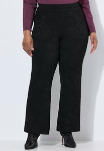 Брюки Ulla Popken FLORAL TEXTURED COMFORT WAIST , Black