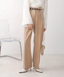 Брюки с поясом и боковыми складками