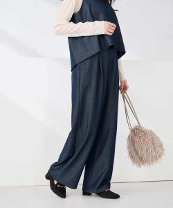 Широкие брюки, которые можно стирать, похожие на джинсовую ткань Avv, цвет Navy