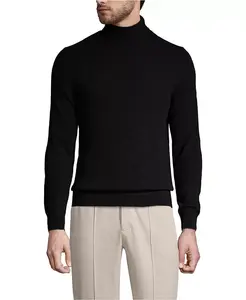 Мужской тонкий кашемировый водолазка Lands' End, черный