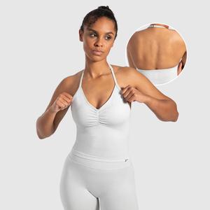 SMILODOX Женский укороченный топ Malena светло-серый