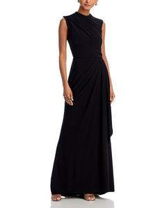 Платье с драпировкой - эксклюзив AQUA, черный