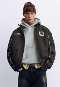 Вышитая куртка-бомбер Pull&Bear, Black