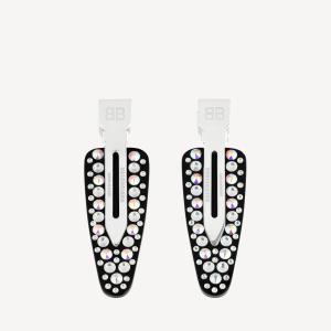 Женский набор заколок для волос Salon Bb, 2 штуки, серебристый/черный BALENCIAGA, черный