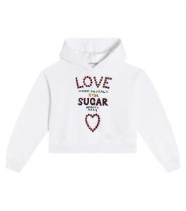 Украшенное худи из хлопка Dolce&Gabbana, белый