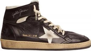 Мужские кроссовки Golden Goose Sky Star с верхом из нубука Nappa и звездой GMF00230-F002944-80203, белый/черный