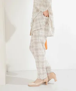 Прозрачные клетчатые брюки Kbf, цвет Off×Brown