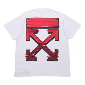 Футболка ss21 back red arrow cotton short sleeve loose fit white Off-White, белый