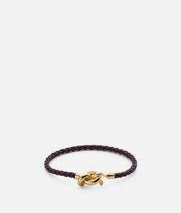 Leather knot bracelet BOTTEGA VENETA, темный бароло