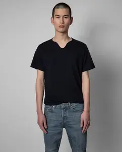 Monestir мужская хлопковая футболка с короткими рукавами Zadig & Voltaire, темно-синий