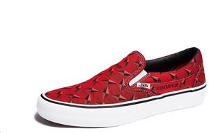 Supreme X Classic Slip On Pro 'Diamond Plate Red' Vans