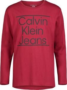Футболка Calvin Klein Boys с длинным рукавом и круглым вырезом, мягкая, удобная, свободного кроя, Aligned Red Carpet