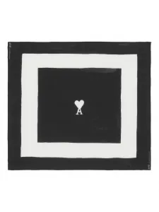 Шарф с монограммой Ami De Coeur AMI Paris, черный