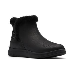 Женские слипоны из искусственного меха на щиколотке Cloudsteppers breeze Clarks, Black Textile