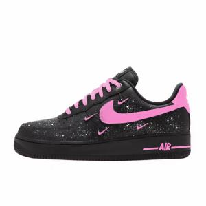 Nike Air Force 1 устойчивые к износу нескользящие низкие скейтбордские туфли women's black pink
