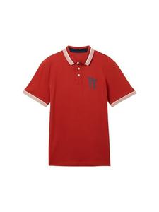 рубашка-поло с короткими рукавами для женщин красного цвета Tom Tailor
