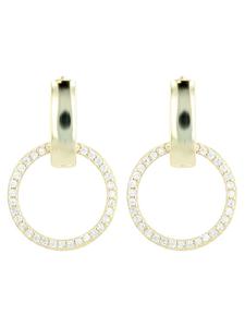 Adeliás Женский кулон из серебра 925 пробы с фианитами в золотой оправе