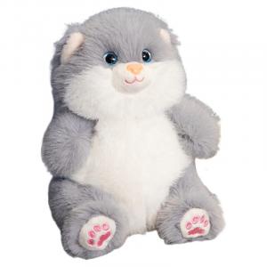 Мягкая игрушка кот в виде коровы высотой 20 см Brangdy, серо-белый